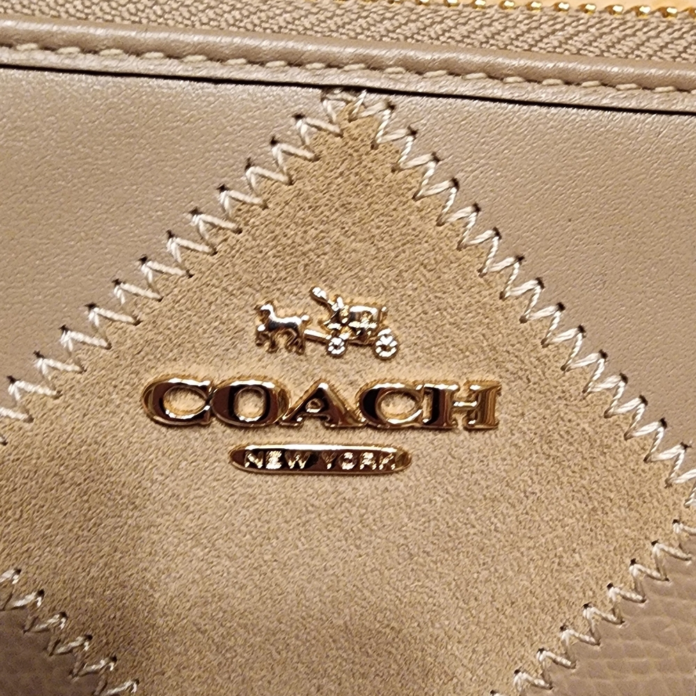 COACH Patchwork Zip Wallet in Taupe - Picture 11 of 15